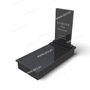 Вертикальный прямоугольный памятник из черного гранита с закрытой надгробной плитой, модель ОК-2